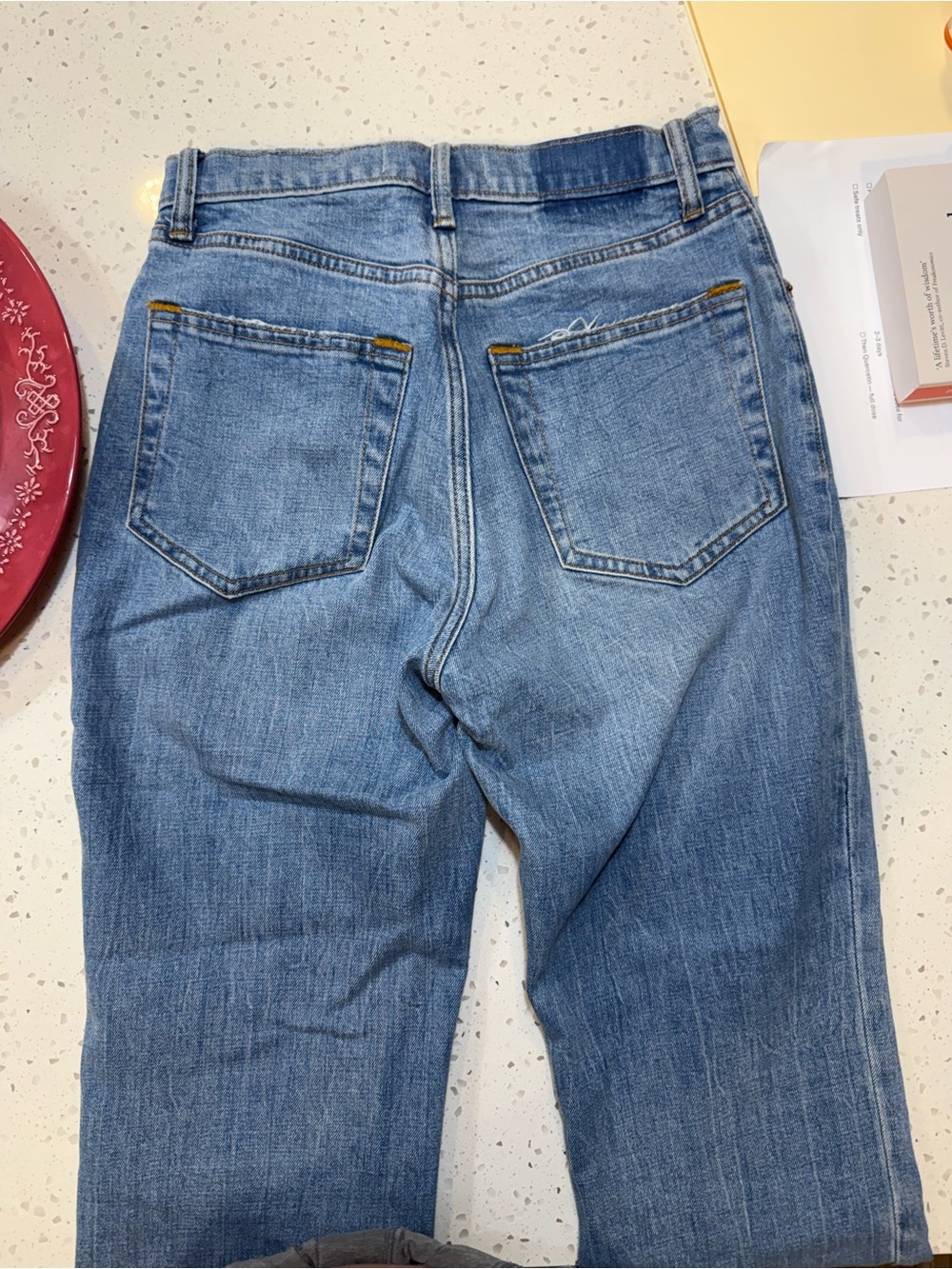 Abercrombie & Fitch Light Blue Ultra High Rise Ankle Straight Jeans
